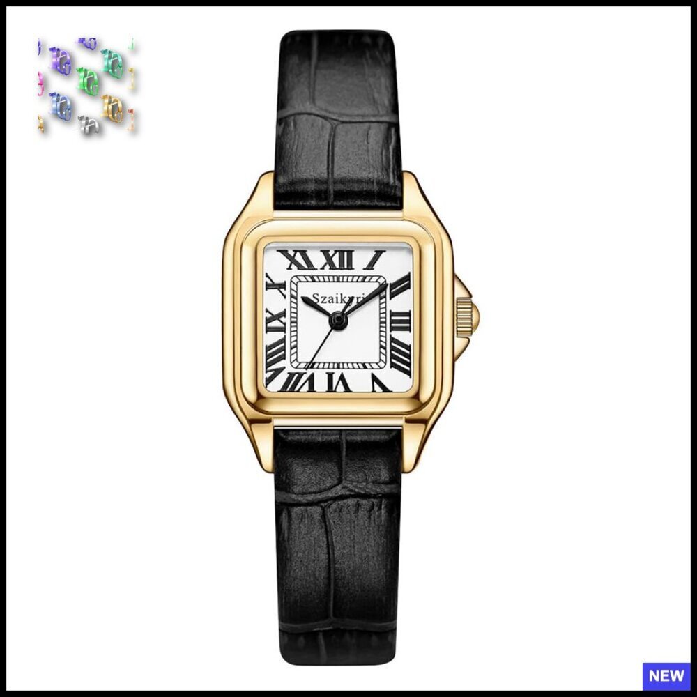 Classic Square Watch Roman Numerals Elegant Minimal Dress Casual Chic